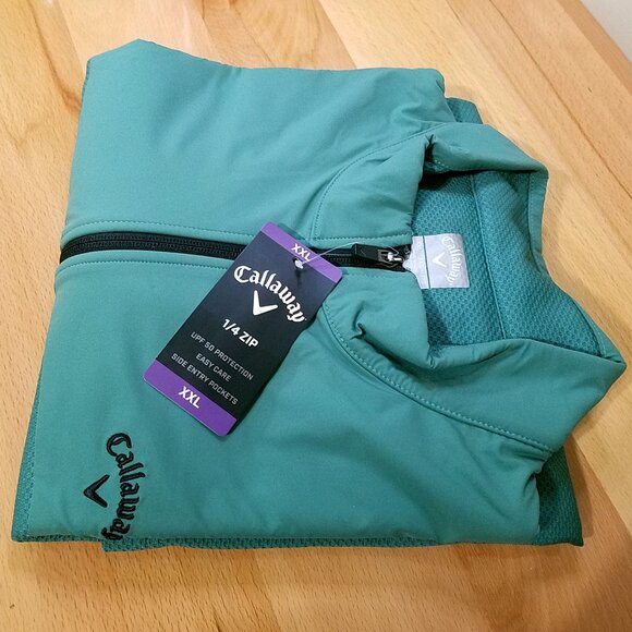 Callaway Men’s Quarter Zip Pullover XXL Green New Golf Sweatshirt Performance - Picture 16 of 16